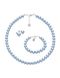 Collar, Aretes y Pulsera de Mujer Perlas de Cristal Plata .925 Zvezda