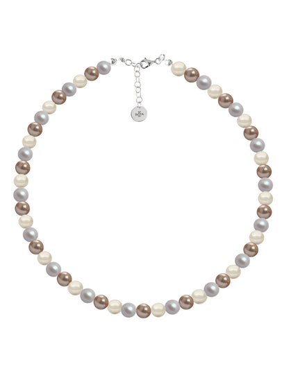 Collar de Mujer Perlas de Cristal Plata 925 Zvezda