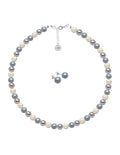 Collar y Aretes de Mujer Perlas de Cristal Plata .925 Zvezda