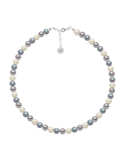 Collar y Aretes de Mujer Perlas de Cristal Swarovski Plata .925
