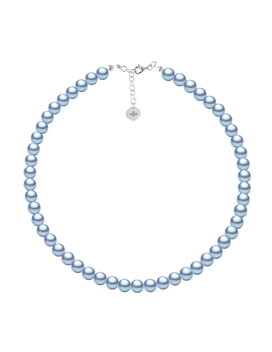Collar, Aretes y Pulsera de Mujer Perlas de Cristal Plata .925 Zvezda
