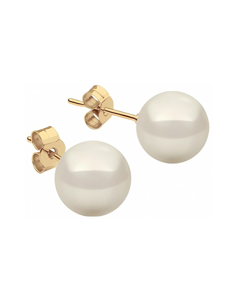 Aretes de Mujer Chapa Oro de 18k y Perlas de Cristal Zvezda