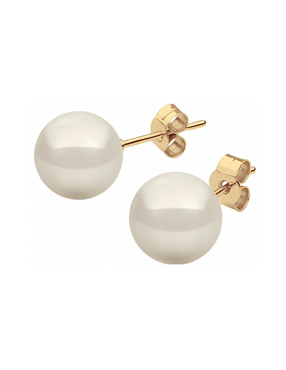 Aretes de Mujer Chapa Oro de 18k y Perlas de Cristal Zvezda