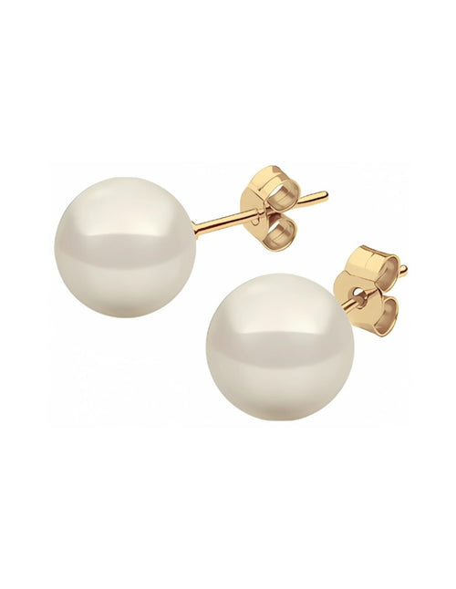 Aretes de Mujer Chapa Oro de 18k y Perlas de Cristal Zvezda