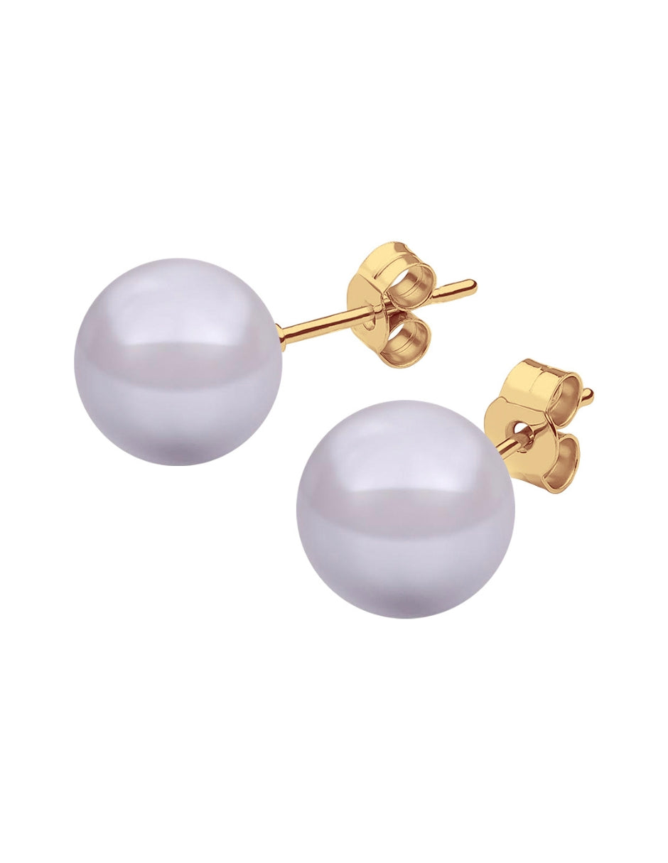 Aretes de Mujer Chapa Oro de 18k y Perlas de Cristal Zvezda
