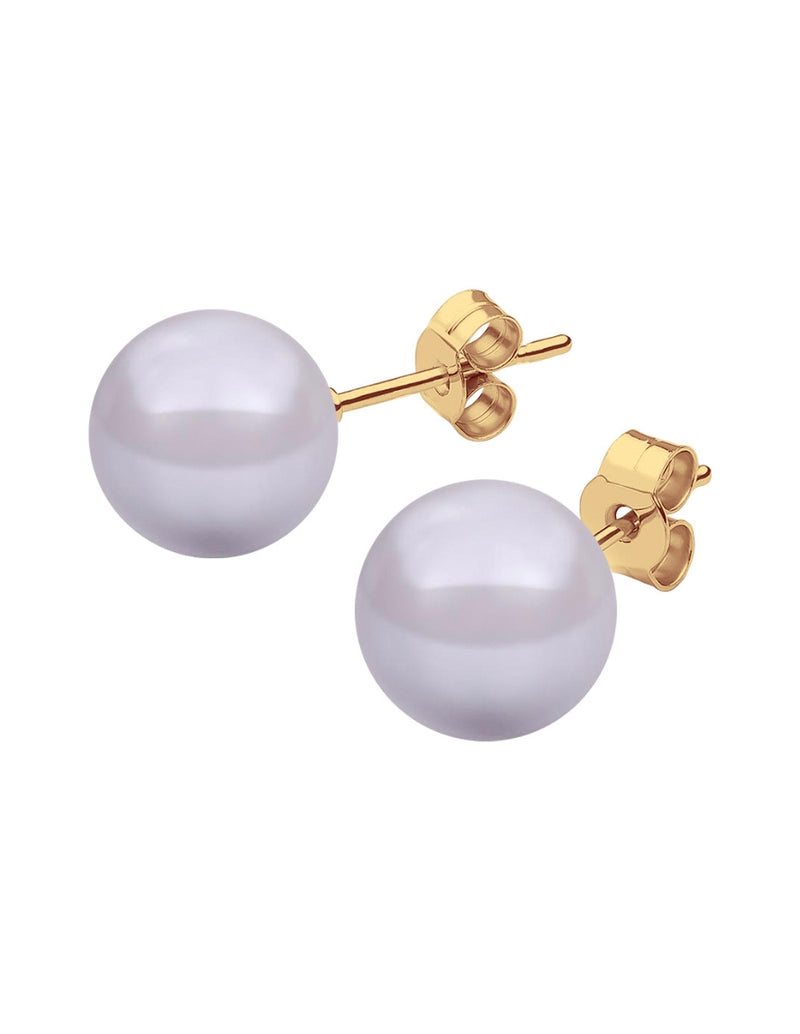 Aretes de Mujer Chapa Oro de 18k y Perlas de Cristal Zvezda - detalle