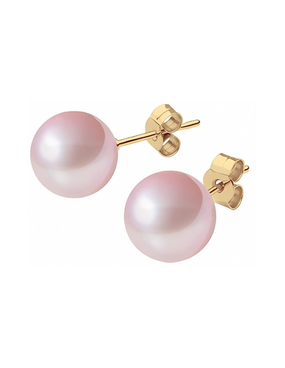 Aretes de Mujer Chapa Oro de 18k y Perlas de Cristal Zvezda