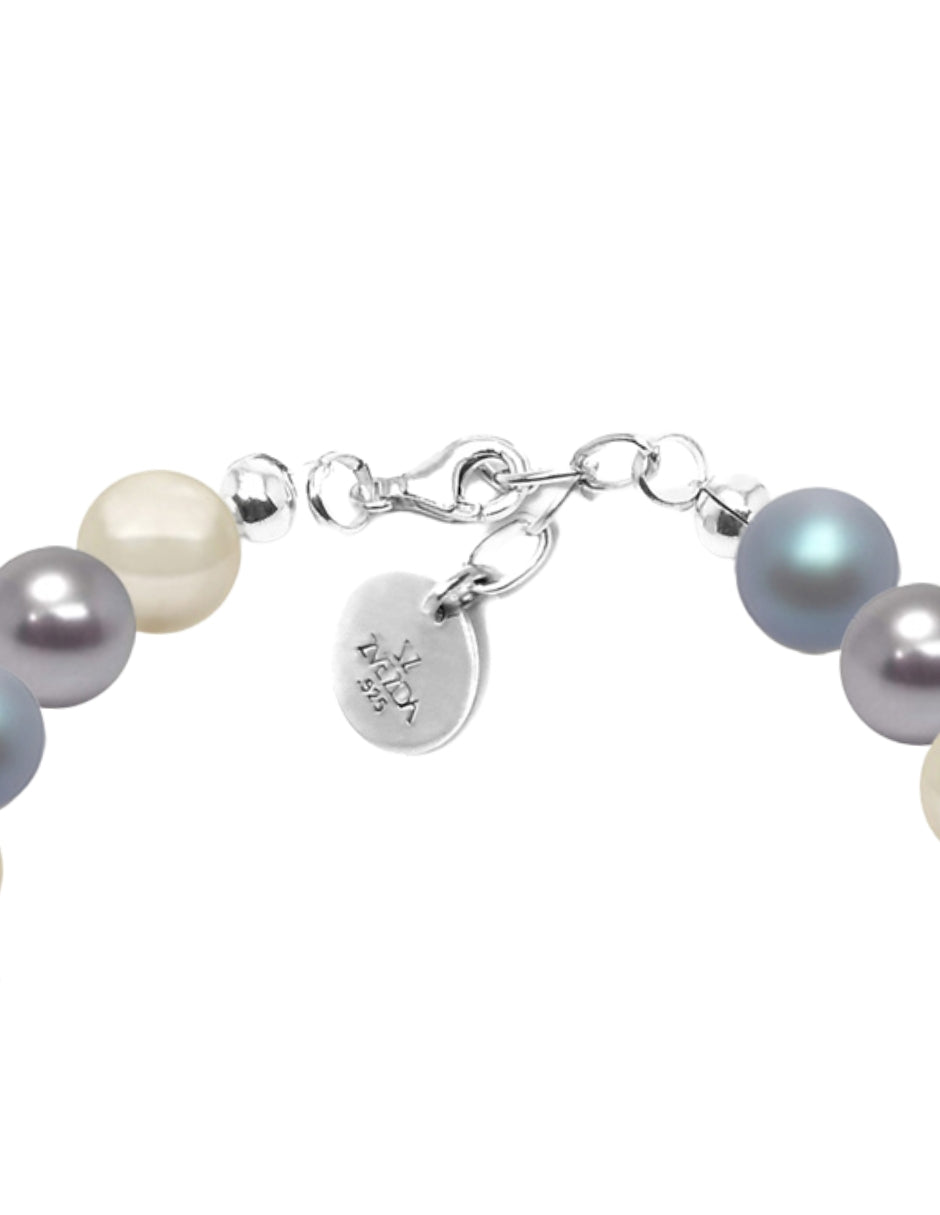 Pulsera de Mujer Perlas de cristal Swarovski Plata.925