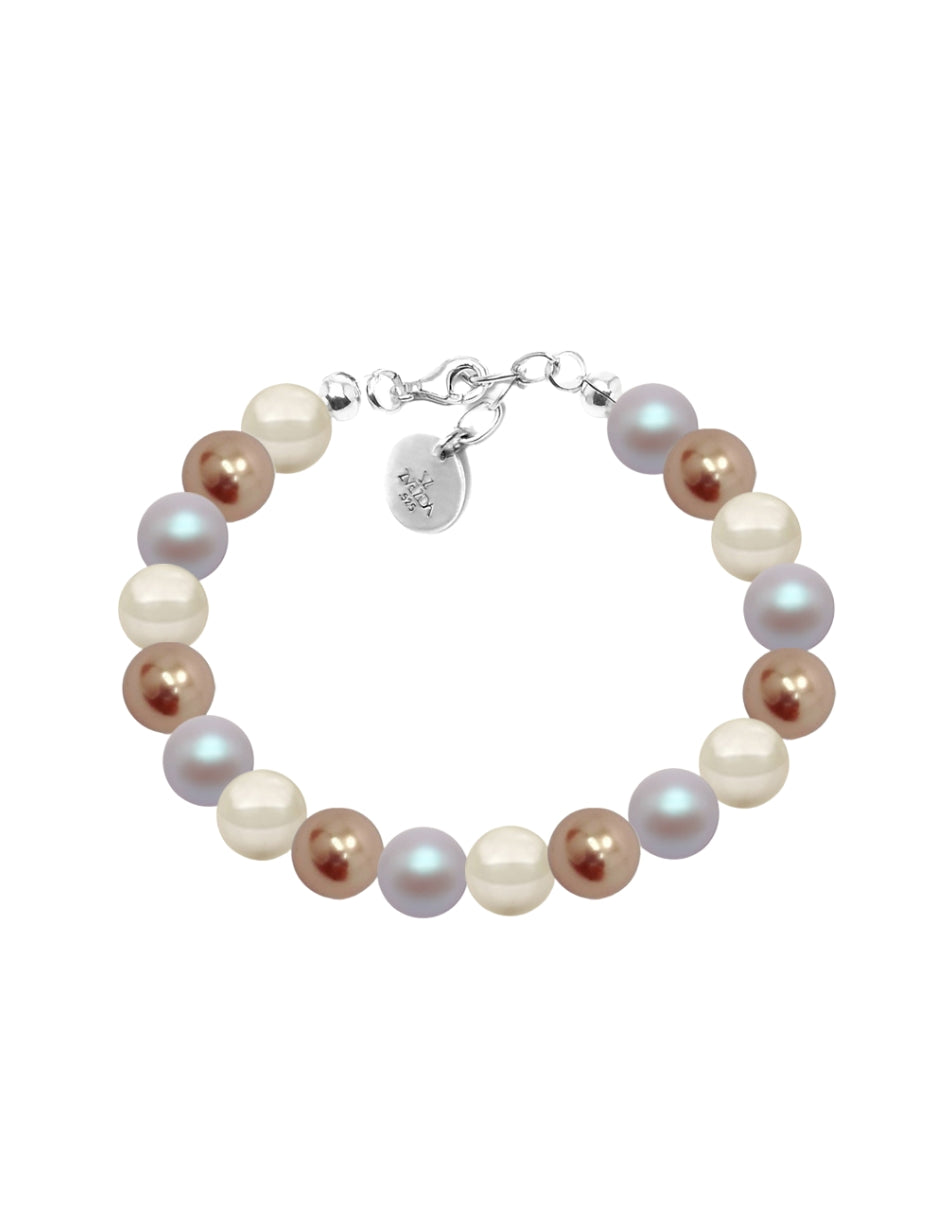 Pulsera de Mujer Perlas de cristal Swarovski Plata.925
