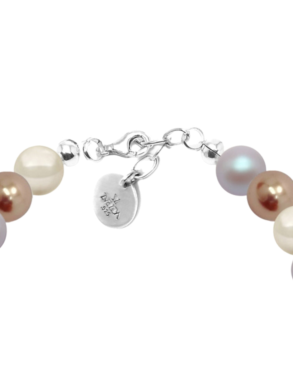 Pulsera de Mujer Perlas de cristal Swarovski Plata.925