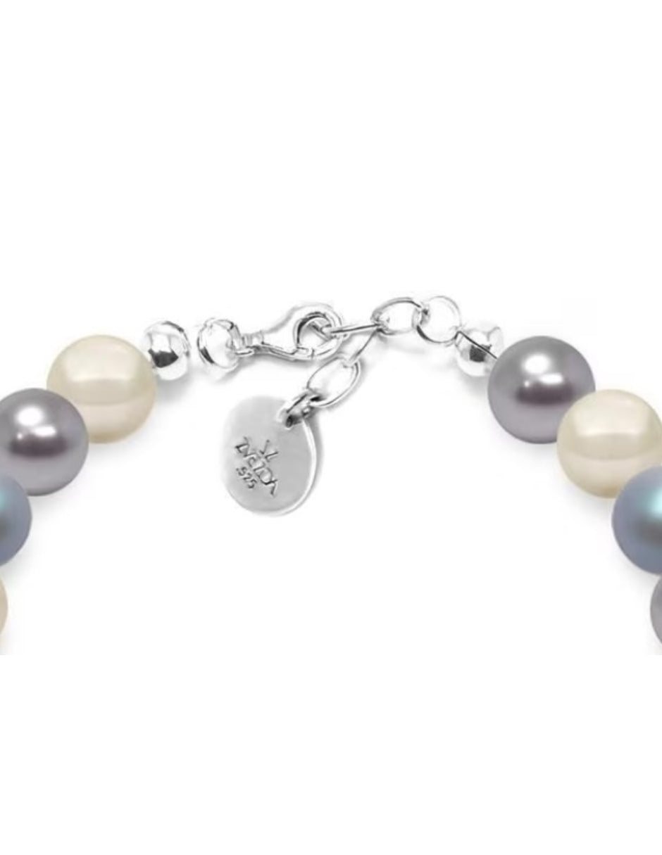 Pulsera de Mujer Perlas de cristal Swarovski Plata.925
