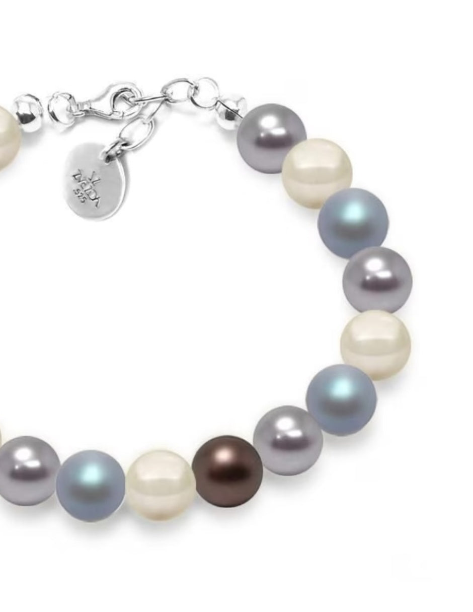 Pulsera de Mujer Perlas de cristal Swarovski Plata.925