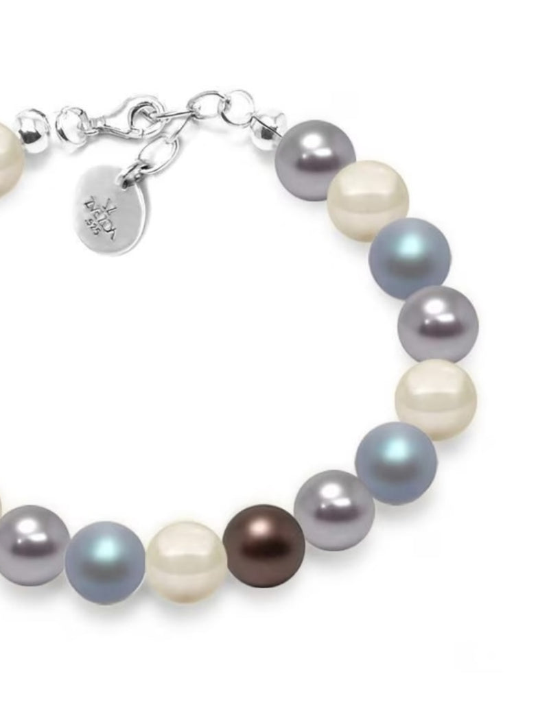 Pulsera de Mujer Perlas de cristal Swarovski Plata.925 - puesta