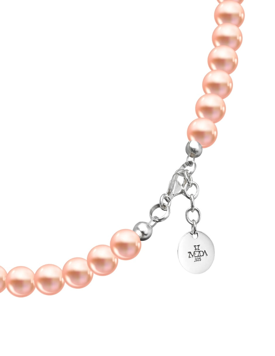Collar, Aretes y Pulsera de Mujer Perlas de Cristal Plata .925 Zvezda