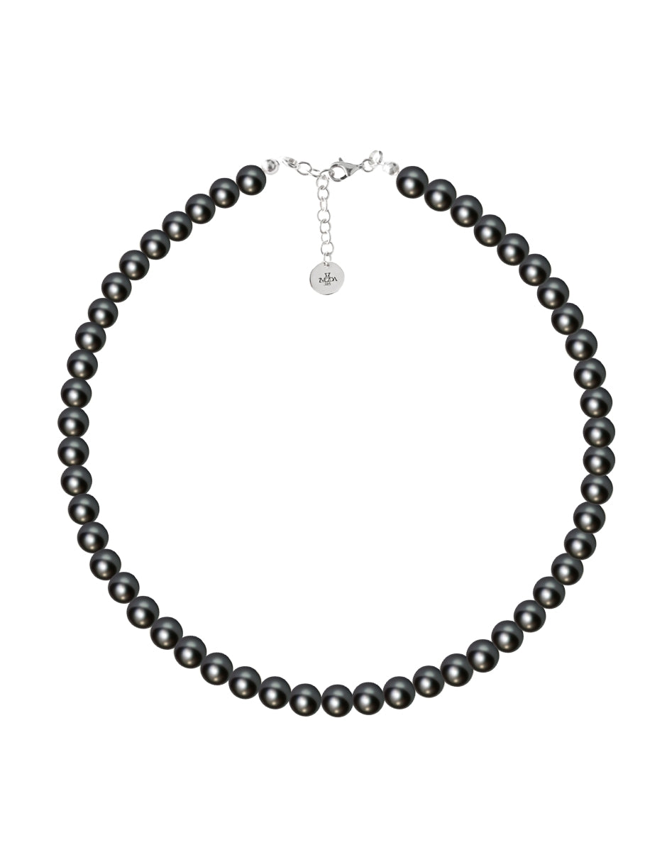 Collar y Aretes de Mujer, Perlas de cristal, Plata .925 Zvezda