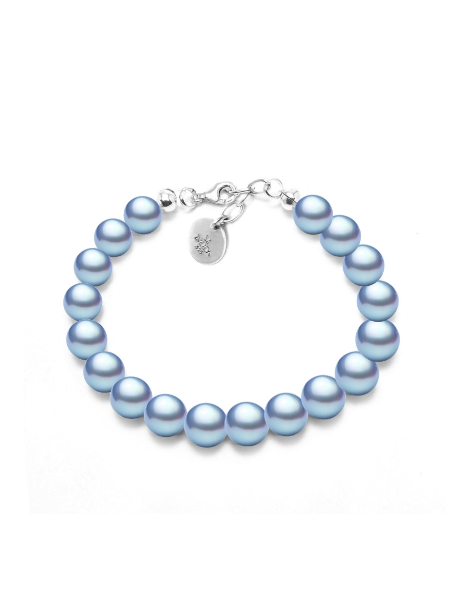 Collar, Aretes y Pulsera de Mujer Perlas de Cristal Plata .925 Zvezda