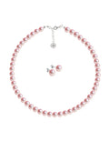 Collar y Aretes de Mujer, Perlas de cristal, Plata .925 Zvezda