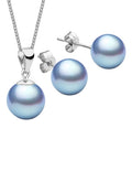 Collar y Aretes de Mujer Plata .925 Perlas de Cristal Zvezda