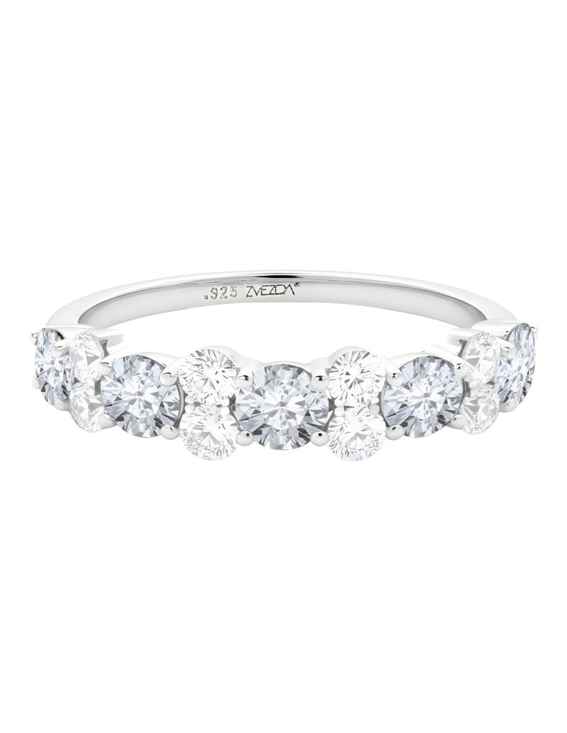 Anillo de Mujer Media Churumbela Plata.925 con Circonia - puesta