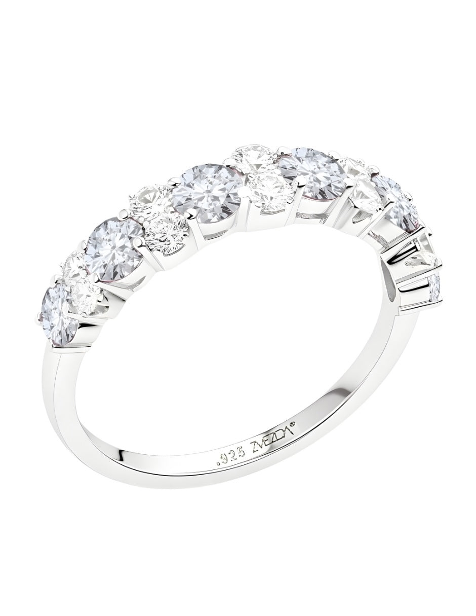 Anillo de Mujer Media Churumbela Plata.925 con Circonia