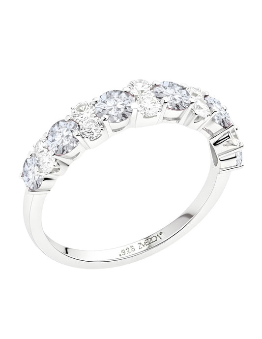 Anillo de Mujer Media Churumbela Plata.925 con Circonia