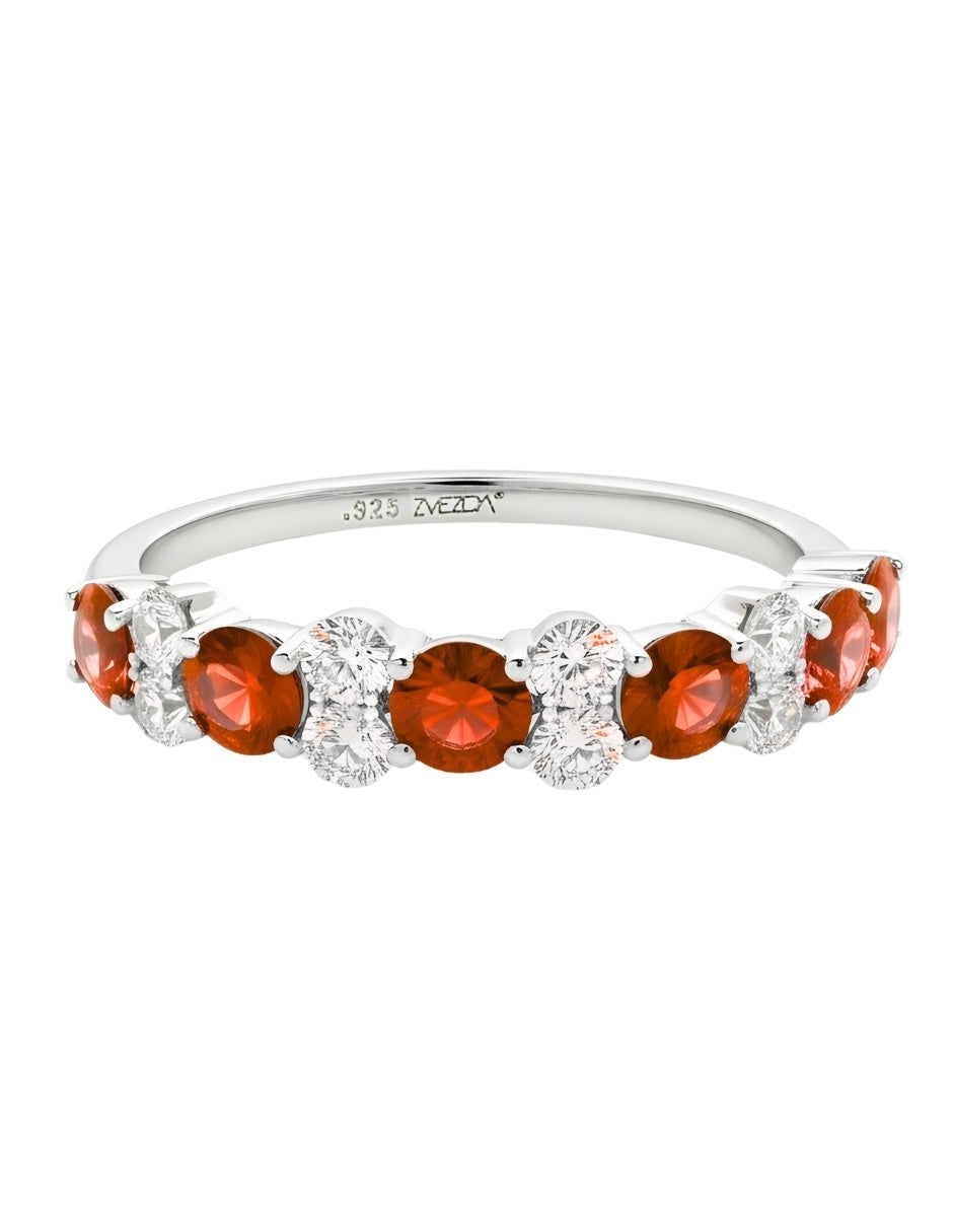 Anillo de Mujer Media Churumbela Plata.925 con Circonia