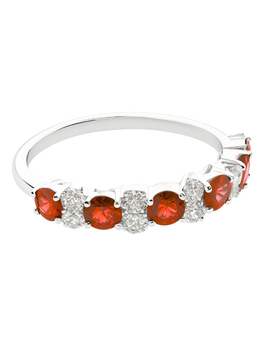Anillo de Mujer Media Churumbela Plata.925 con Circonia