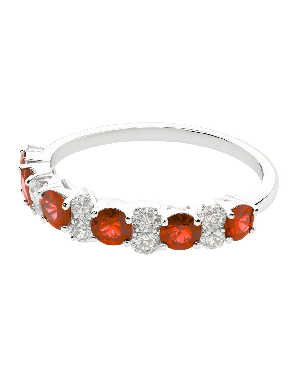 Anillo de Mujer Media Churumbela Plata.925 con Circonia