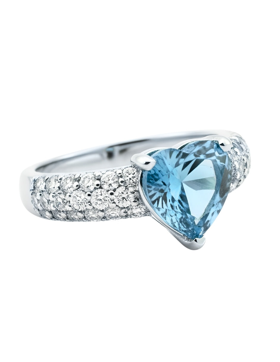 Anillo de mujer corazón plata .925 con circonia