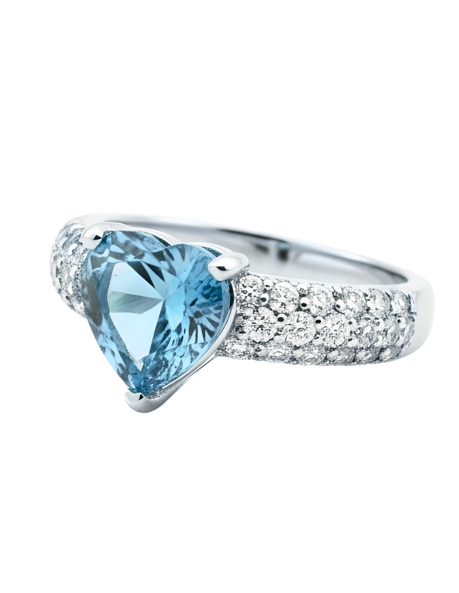 Anillo de mujer corazón plata .925 con circonia