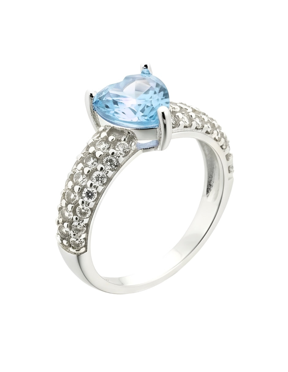 Anillo de mujer corazón plata .925 con circonia