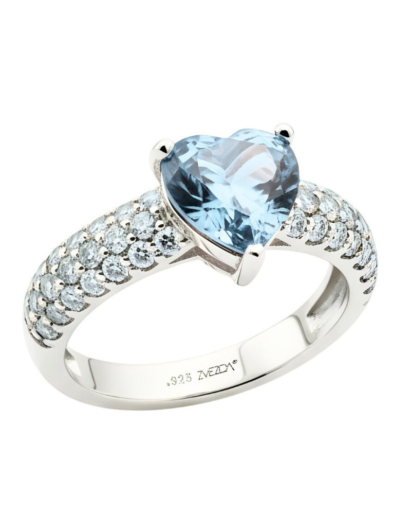 Anillo de Mujer Corazón Plata .925 con Circonia - detalle