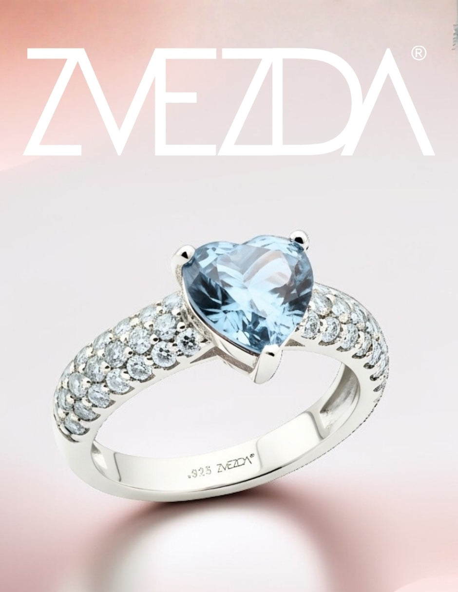 Anillo de Mujer Corazón Plata .925 con Circonia