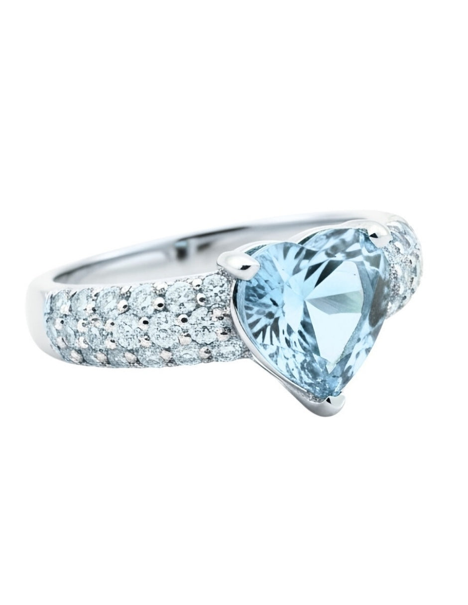 Anillo de Mujer Corazón Plata .925 con Circonia