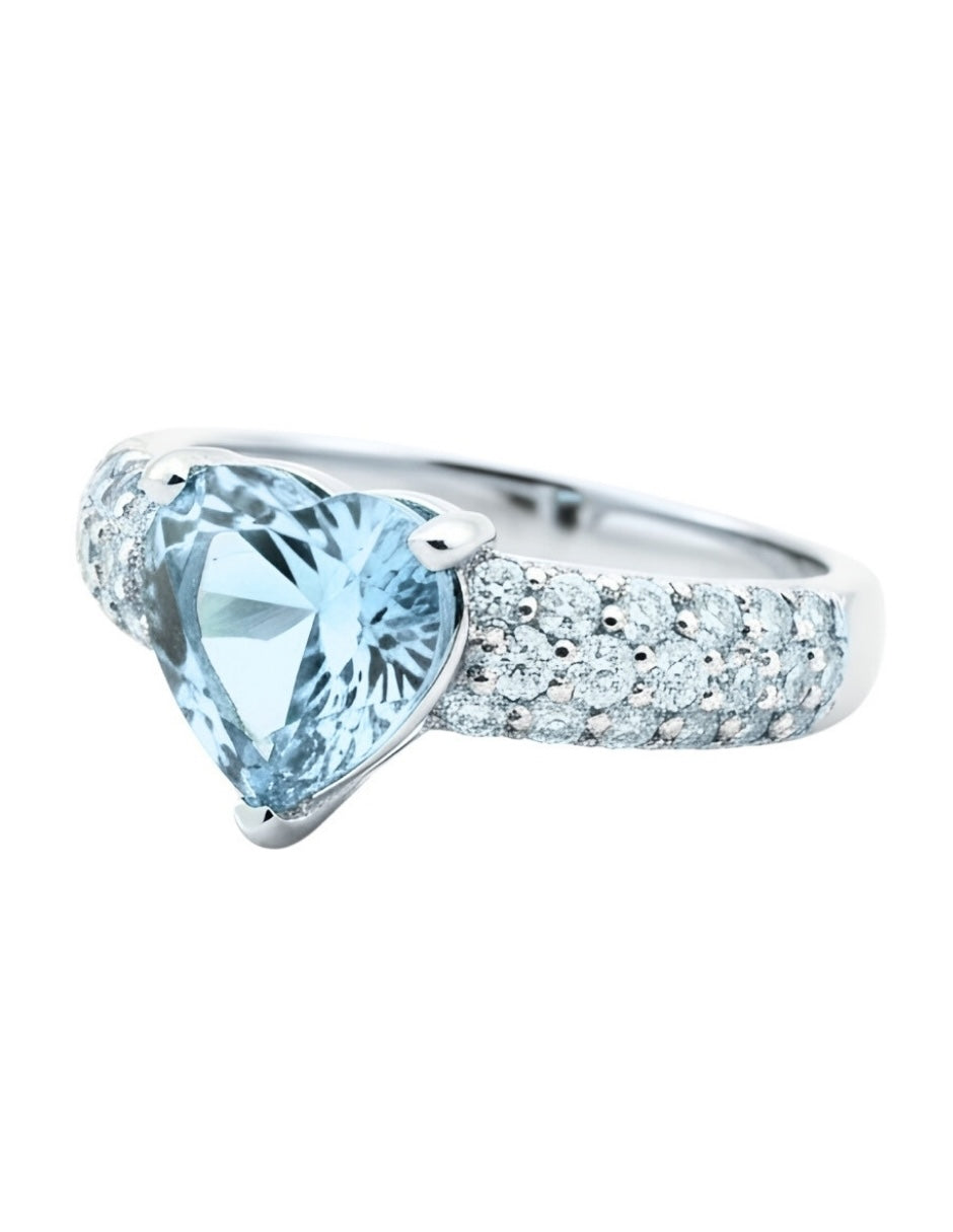 Anillo de Mujer Corazón Plata .925 con Circonia