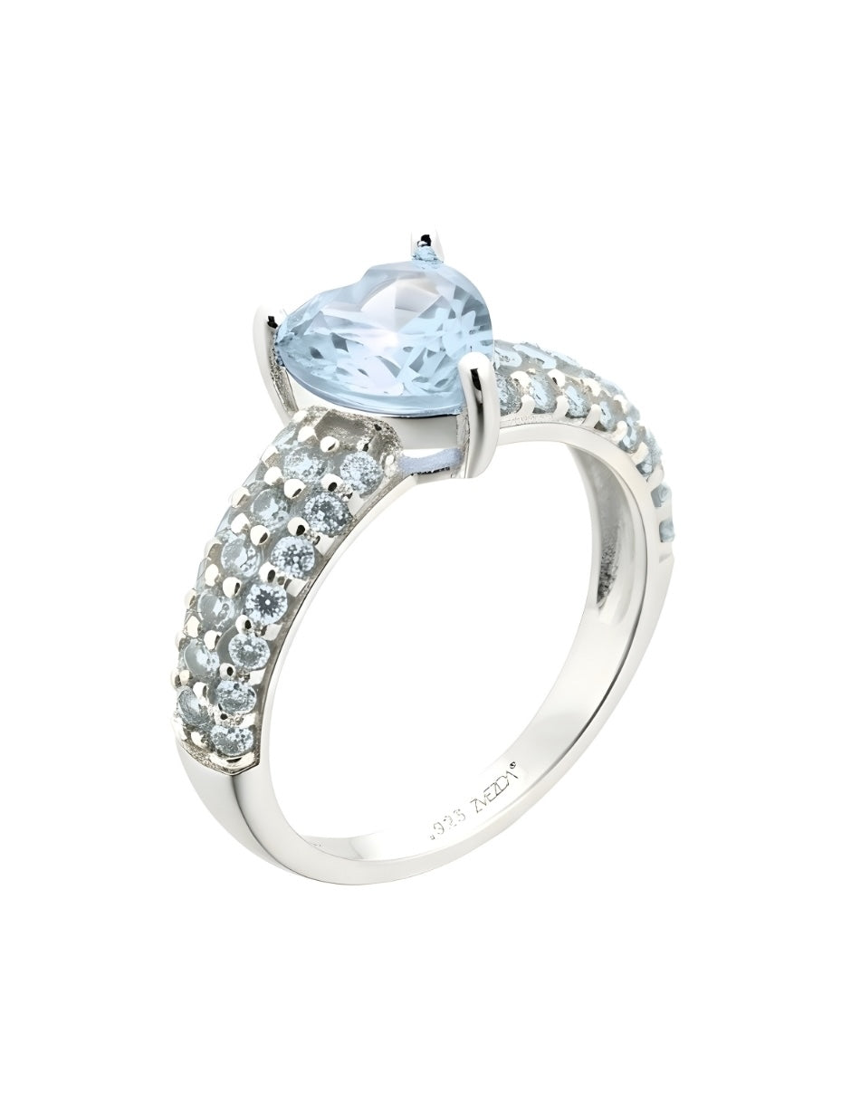 Anillo de Mujer Corazón Plata .925 con Circonia