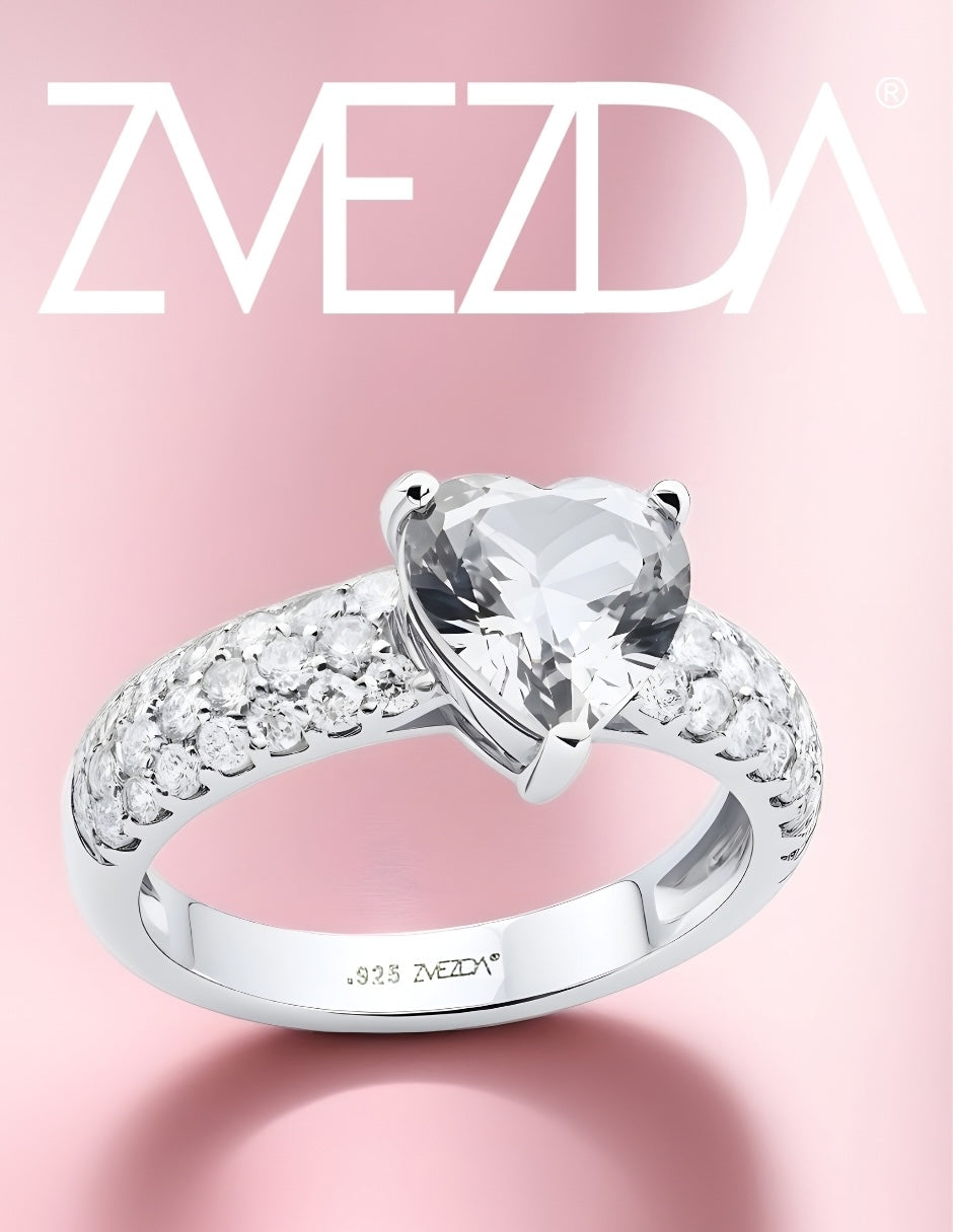 Anillo de Mujer Corazón Plata .925 con Circonia