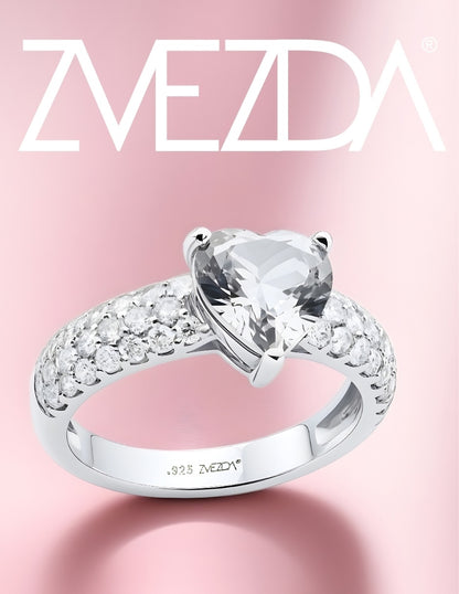 Anillo de Mujer Corazón Plata .925 con Circonia