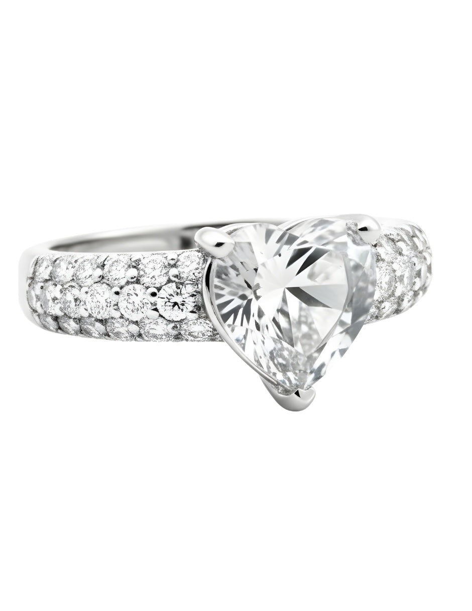 Anillo de Mujer Corazón Plata .925 con Circonia