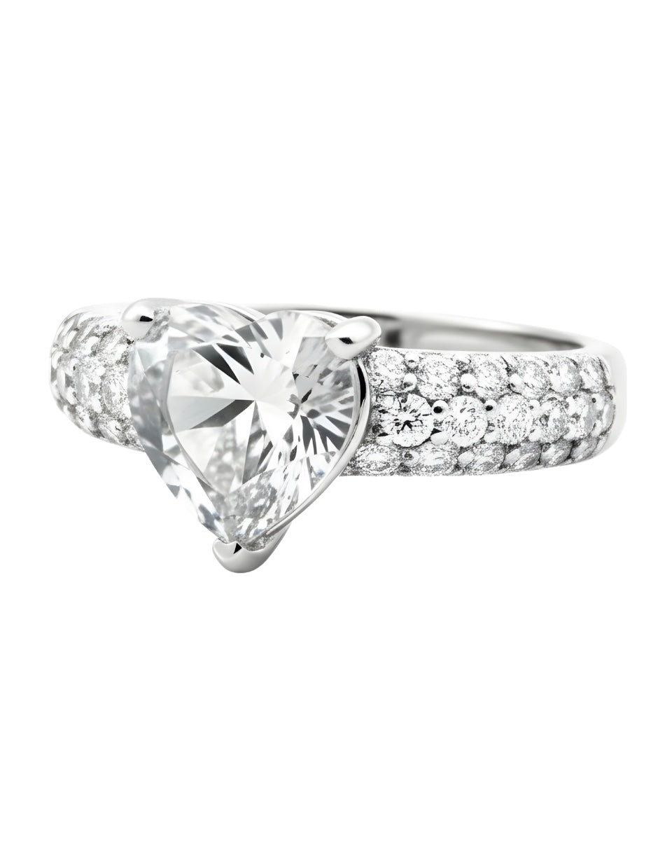 Anillo de Mujer Corazón Plata .925 con Circonia