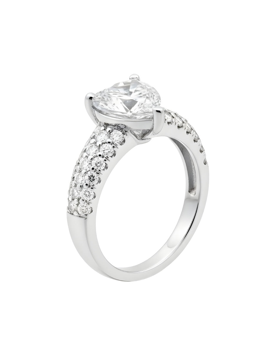 Anillo de Mujer Corazón Plata .925 con Circonia
