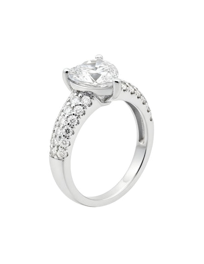Anillo de Mujer Corazón Plata .925 con Circonia