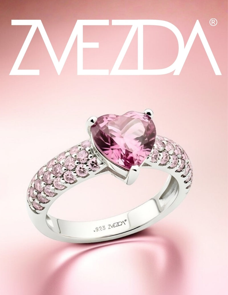 Anillo de Mujer Corazón Plata .925 con Circonia - detalle