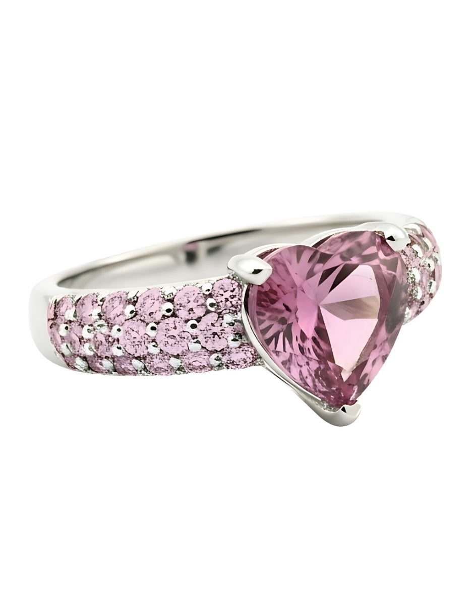 Anillo de Mujer Corazón Plata .925 con Circonia