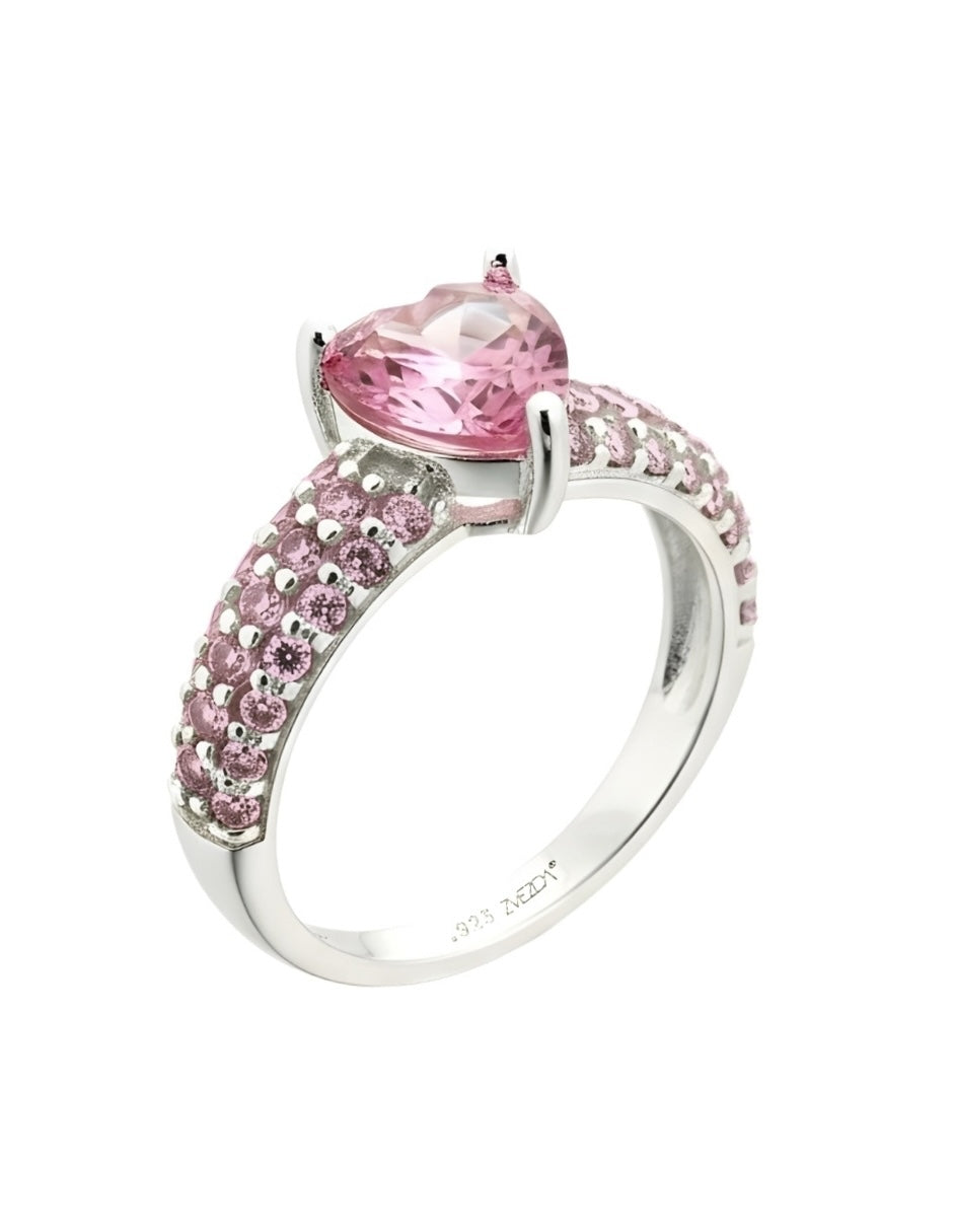 Anillo de Mujer Corazón Plata .925 con Circonia