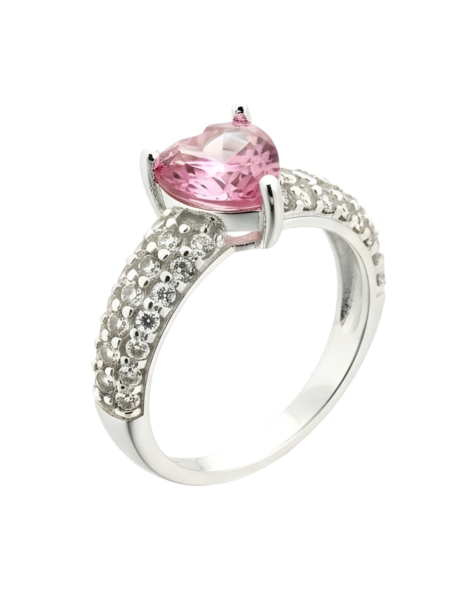 Anillo de Mujer Corazón Plata .925 con Circonia