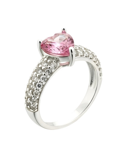 Anillo de Mujer Corazón Plata .925 con Circonia