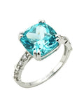 Anillo de mujer cushion plata .925 con circonia