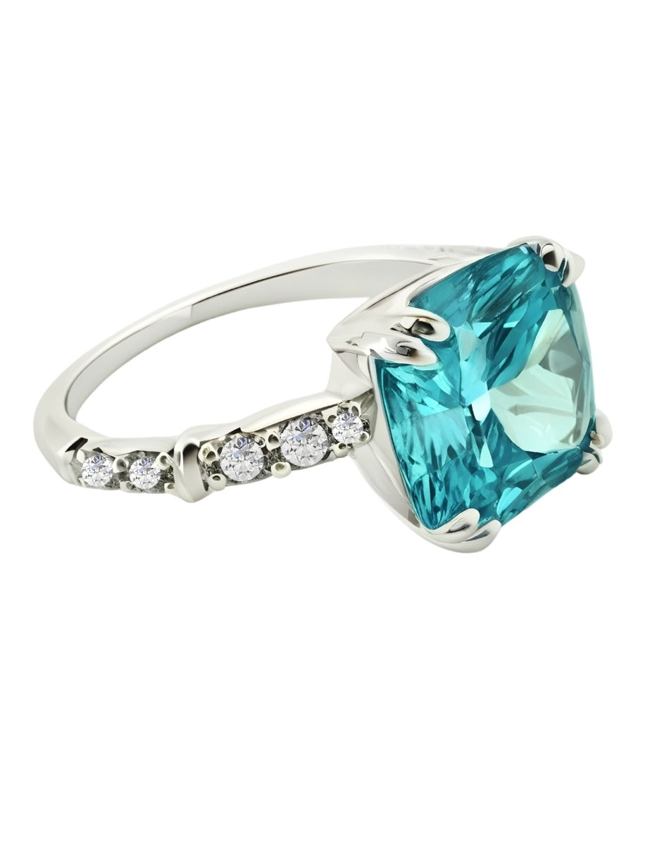 Anillo de mujer cushion plata .925 con circonia