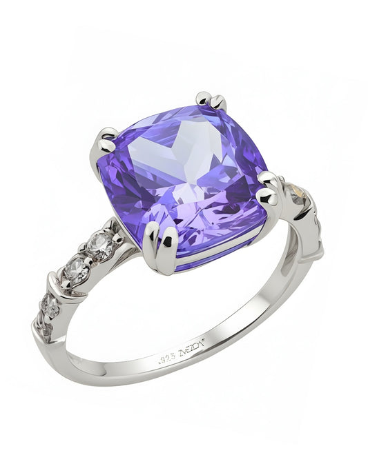 Anillo de Mujer Cushion Plata .925 con Circonia